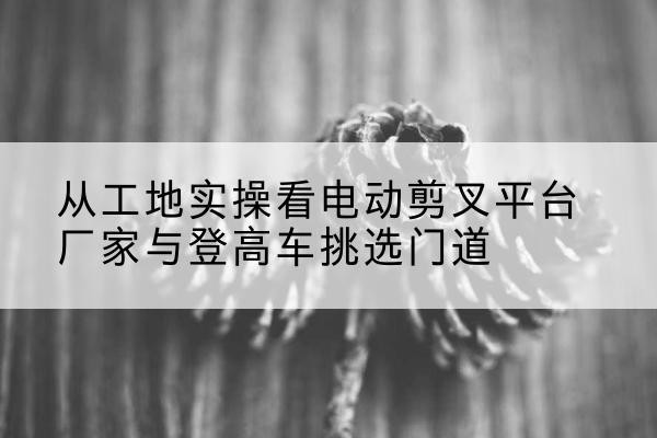 新蔡电动剪叉升降平台厂家-从工地实操看电动剪叉平台厂家与登高车挑选门道