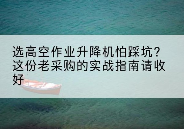 新蔡高空作业升降机厂家推荐-选高空作业升降机怕踩坑？这份老采购的实战指南请收好